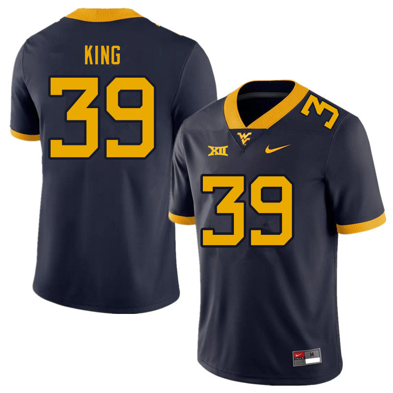 Men #39 Danny King West Virginia Mountaineers College Football Jerseys Sale-Navy